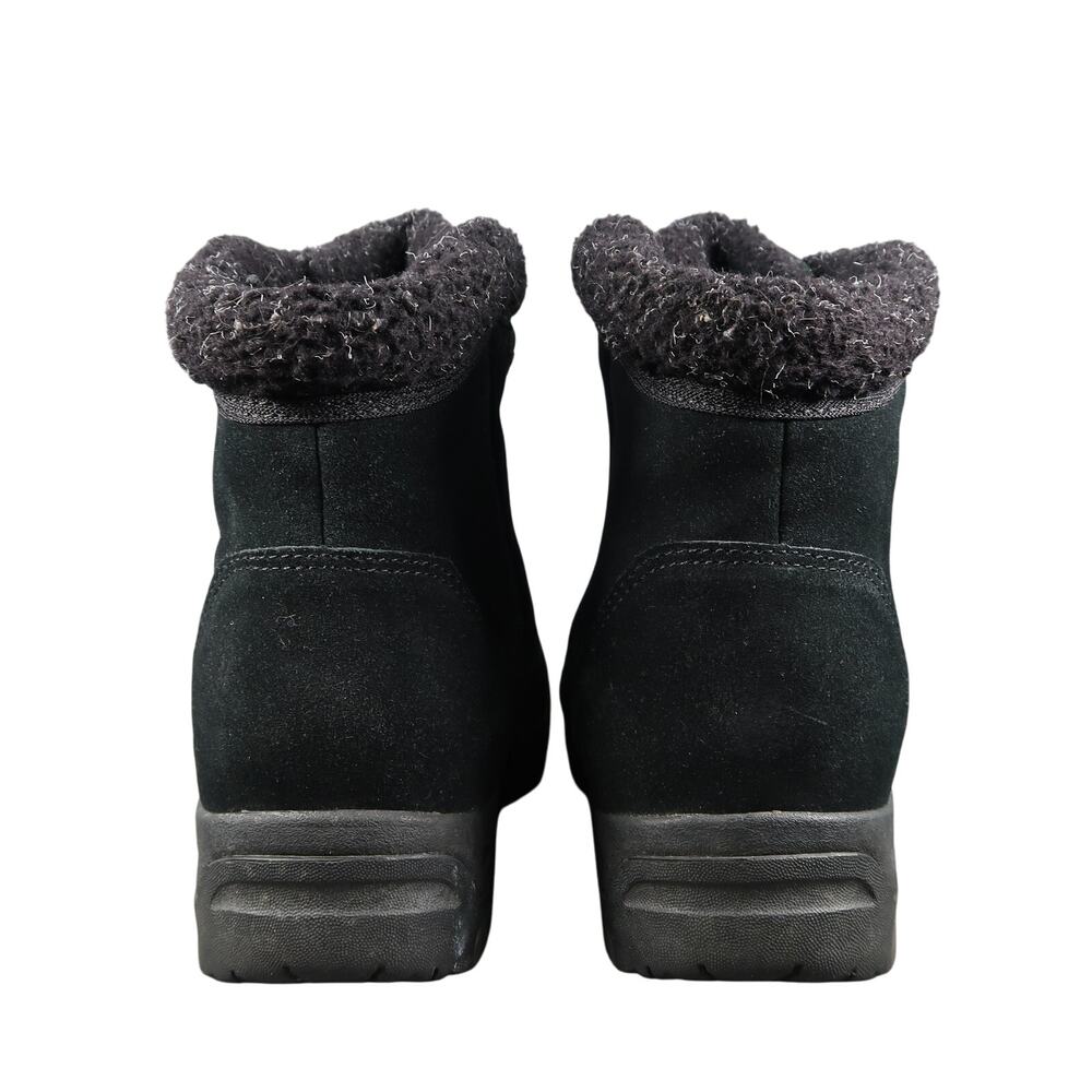 Sorel Boots Womens 8.5 Shoes Waterfall Low Lace Up Leather Winter Snow Black - Picture 5 of 13